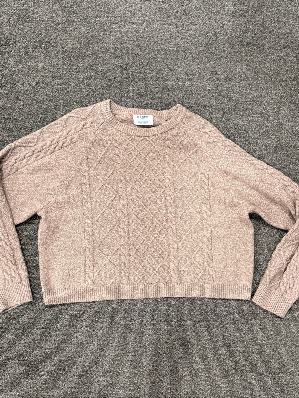 Old Navy Blush Cable Knit Crewneck Sweater